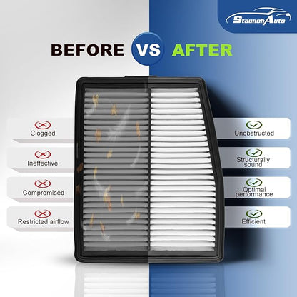 Engine & Cabin Air Filter Set for 2021-2026 Santa Fe Hybrid 1.6L, 2020-2026 Sonata Hybrid 2.0L, 2022-2026 Tucson Hybrid 1.6L Air filter Replacement 97133L1000 28113L5100 Automotive Accessories