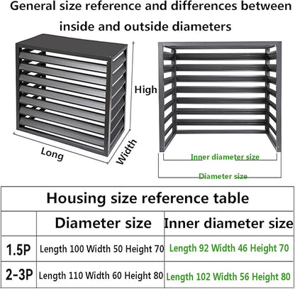 Aluminum Outdoor Condenser Protective Cover, freestanding Enclosure to Cover Garbage Or Ac Units, beautiful and durable appearance, suitable for gardens, balconies, walls, courtyards ( Color : THREE-W