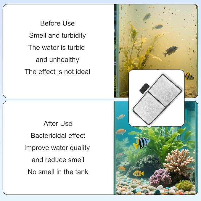 12pcs Filter Cartridges for Top Fin EF-S & BF5 BETTAFLO, 3.7x2.1in/9.5x5.5cm Fish Tank Filter Cartridge Replacement Parts for Aquarium Water Filtration (Grey)