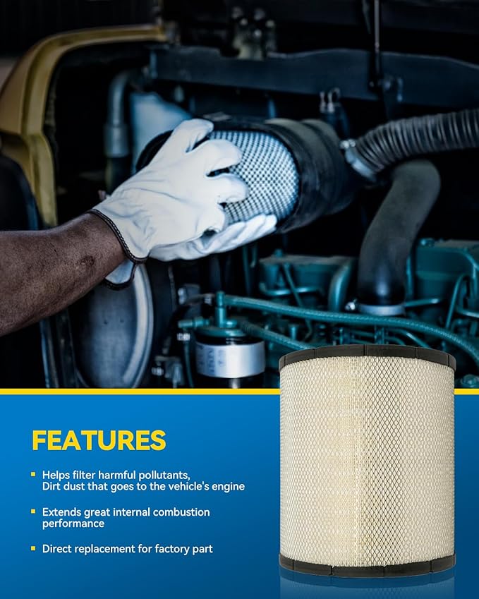 PHILTOP Engine Air Filter P527682 Compatible with Freightliner Columbia, Century Class, Argosy, Condor, Coronado Replaces AF25139M AF4908, P185069, LAF1849, RS3518, AF2120, 46556