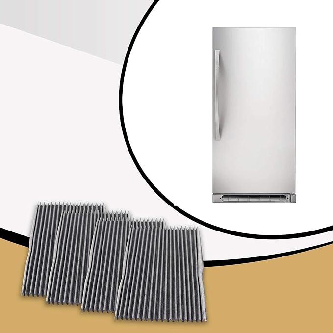 Appliance Pros Carbon-activated Air Purifier Filter Replacement, Refrigerator Air Filters, 4 Pack, Compatible with Frigidaire and Electrolux Models