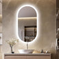 LUVODI Lighted LED Bathroom Mirror: 40x20IN Oval Anti-Fog Dimmable Wall Mounted Makeup Mirror with Backlit - Illuminated 3 Colors Vanity Mirrors with Demister Pad Smart Touch Switch Memory Foam