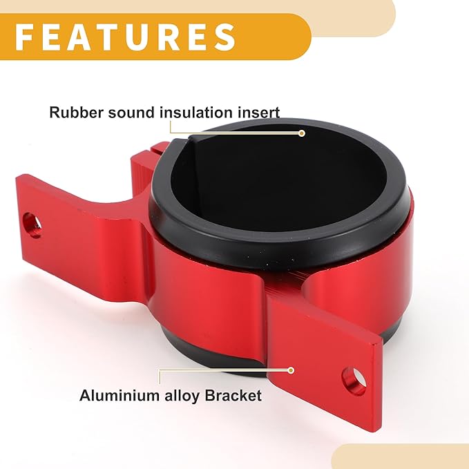 1pcs 58mm Universal Fuel Filter Mounting Bracket - Car Fuel Pump Clamp Holder - Aluminum Alloy Red