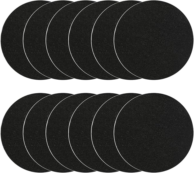 Kitchen Compost Bin Charcoal Filter 7.25 Inch Diameter Extra Thicker & Bigger-Over 3 Years Supply- Longer Lasting Activated Charcoal Odor Trapping Filters (0.4inch/10mm Thickness), Round (12 Pack)
