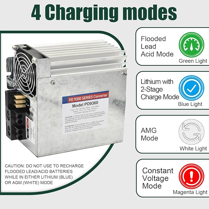 PD9360 Power Converter replacement-9300 Series Converter,60Amp 120V to 12V RV Converter Charger for RV Camper Caravans Trailer Battery,1000W