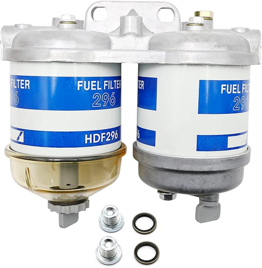 Dual Double Fuel Filter Assembly Replacement for Ford 2000 3000 4000 and More Replacement for Allis Chalmers, Massey Ferguson, Landini New Holland NH Universal Replaces 7111-296 EBPN9N166AA