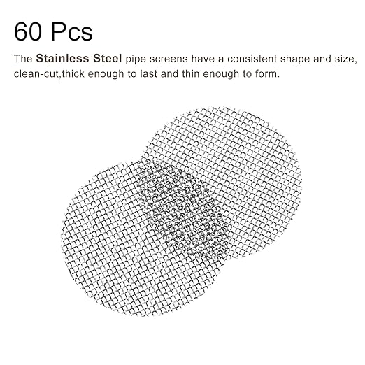 MECCANIXITY Pipe Screen Stainless Steel Screens, 9/16 Inch (15mm) Diameter for Pipe Filter, Pack of 60