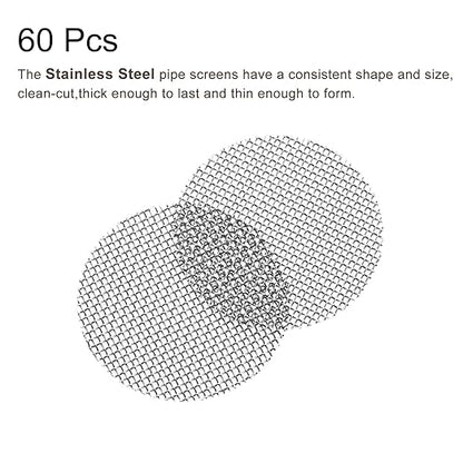 MECCANIXITY Pipe Screen Stainless Steel Screens, 9/16 Inch (15mm) Diameter for Pipe Filter, Pack of 60