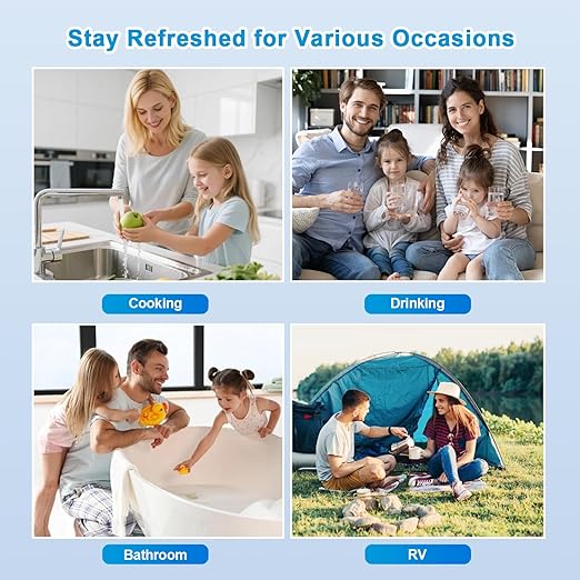 Eiree UF33 6 Stages Ultra Filtration Under Sink Water Filter System Under Counter Water Filter Direct Connect to Kitchen Faucet, Reduces Chlorine, Taste and Odor, Fluoride