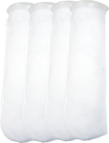 4 Pack - 4 Inch Ring Filter Socks 200 Micron - Aquarium Felt Filter Bags -4 Inch Ring by 16 Inches Long [Long Version] - Fits Eshopps and Aqueon - 4 Pack