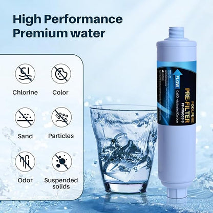POOLPURE Garden Hose Water Filter for Filling Hot Tub, Pool, Spa, Reduces Chlorine, Heavy Metals, Odor, Pre Filter Ideal for Organic Gardening, Farming, Fits Any Standard 3/4" Garden Hose Thread