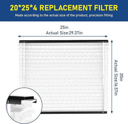 2Pack 213 Replacement Filter Compatible with AprilAire Size: 20x25x4 Whole House Air Purifiers model:1210, 1620, 2210, 2216, 3210, 4200, MERV 13