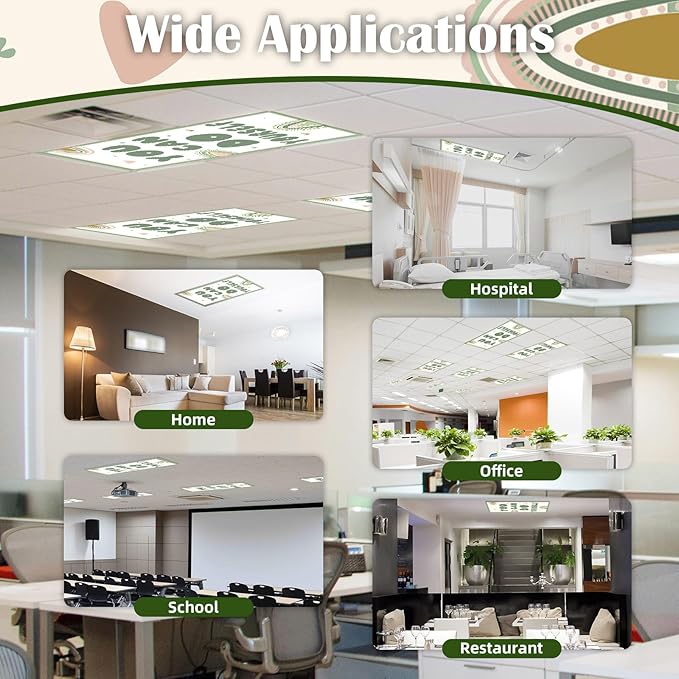 Fluorescent Light Covers - Classroom Covers for Ceiling Lights, 1 PCS 4 x 2 Feet Magnetic Light Filters, Classroom, Office Decor (You can do Yourself)