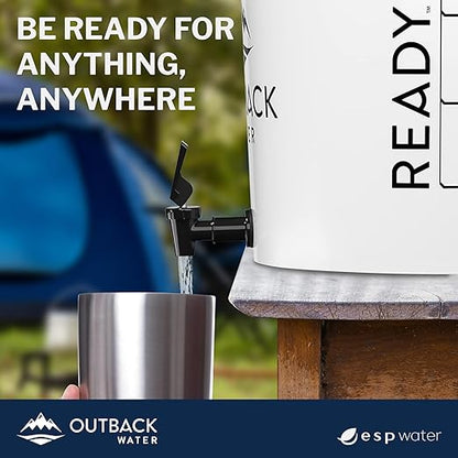 Outback Emergency Drinking Water Filter System - Gravity Fed Bucket Water Filtration for Survival, Off-Grid, Disaster Preparedness, Survival Gear & Camping, Bug Out Kit, Up to 24 Gallons a Day