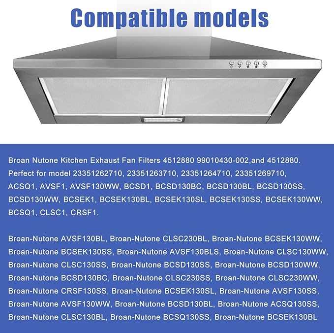 S99010430-002 Range Hood Filter 15-3/4" x 13-7/8" x 3/8"(2-Pack,5-Layer Aluminum Filter)4512880 Compatible with B.roan,N.utone,HPF30 Range Hood Filters