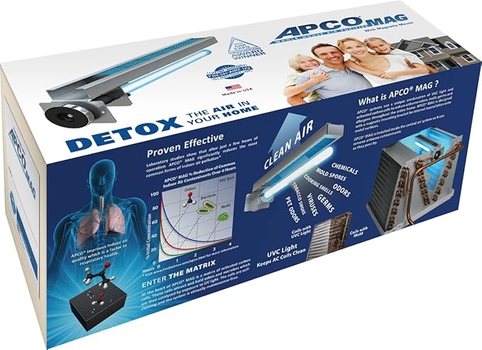 Fresh-Aire APCO Magentic Mount with 6 Carbon Cell Filter Matrix, Includes 2 Year Lamp, 18-32 VAC