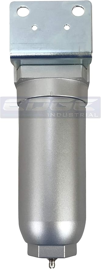 HEAVY DUTY INDUSTRIAL RATED HIGH FLOW PARTICULATE FILTER, IN-LINE WATER TRAP FOR COMPRESSED AIR LINE SYSTEMS, 5 MICRON WITH METAL BOWL (3/4" NPT, 11oz)