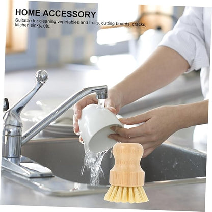 Multi-Function Pot Brush Natural Vegetable Scrubber for Dishes Pans and Pots Comfortable Grip for Easy Cleaning Use