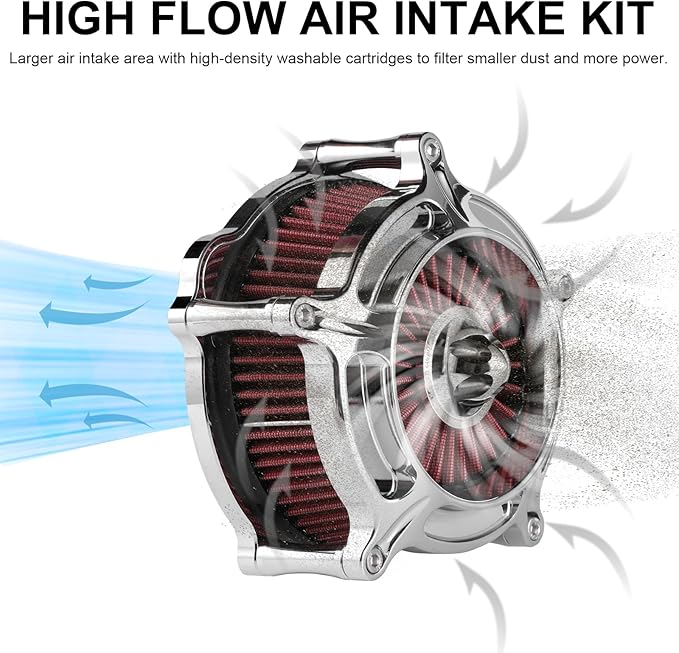 Air Filter Cleaner for Harley Davidson Air Intakes Sportster XL 883 1200 Models Red