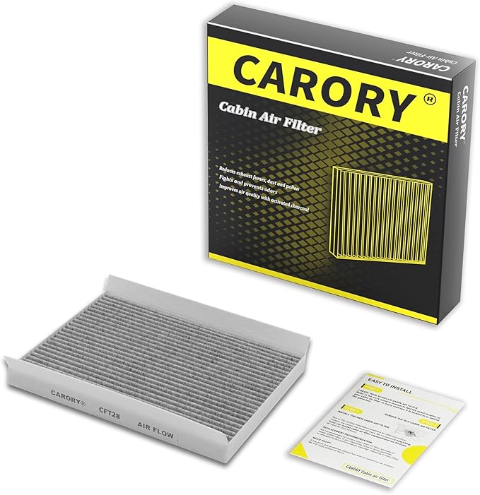 Cabin Air Filter w/Activated Carbon for Hyundai Accent 08–11, Elantra 07–16, Elantra Coupe 13–14, Elantra GT 13–17, Kia Forte 14–18, Forte Koup 14–16, Forte 5 14–18, Rondo 14–17 and More