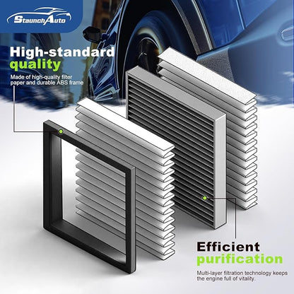 Engine & Cabin Air Filter for Honda Civic 2016-2026 2.0L, HR-V 2023-2026 HRV 2.0L (Not Fit Civic Hatchback) Air filter for Car Replacement CF11182 CA12051 Automotive Accessories- 2 Pack