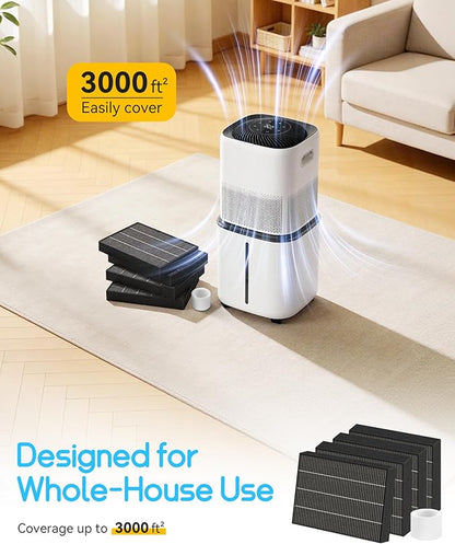 6000S Replacement Filter Kit Compatible with LEVOIT Superior 6000S Smart Evaporative Humidifier (8 Pack Gray Wick Filters and 8 Pack Sponge Filters)