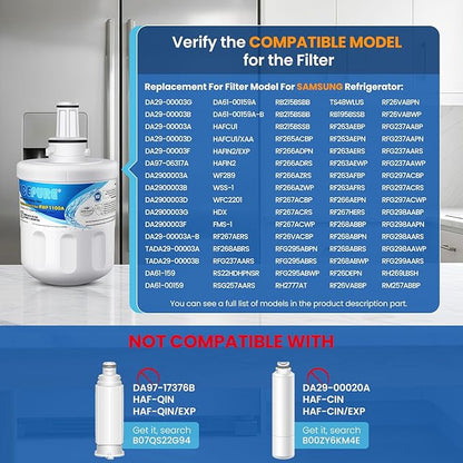 ICEPURE DA29-00003G Refrigerator Water Filter Replacement for Samsung DA29-00003G, DA29-00003B, RSG257AARS, RFG237AARS, Aqua-Pure Plus, HAFCU1, RFG297AARS, RS22HDHPNSR, WSS-1, RWF1100A, 4PACK