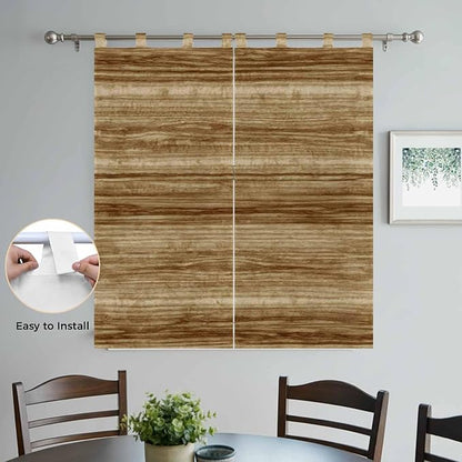Vintage Western Bedroom Curtains 72 Inch Length, Window Curtains Tab Top, Rustic Farmhouse Wooden Grain Barn Door Light Filtering Window Treatments Drapes 52"x72" 2 Panel