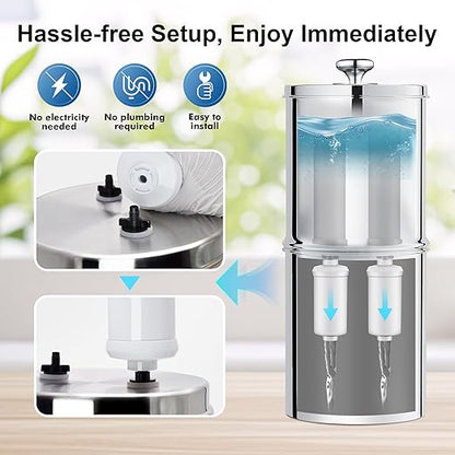 IceJoy 6-Stage Filtration Water Filters(Set of 2) for Water Filter System - Replacement for Berkey® PF-2® Fluoride Filters, Berkey® and Other Gravity Water Filter System, NSF/ANSI 42 Certification
