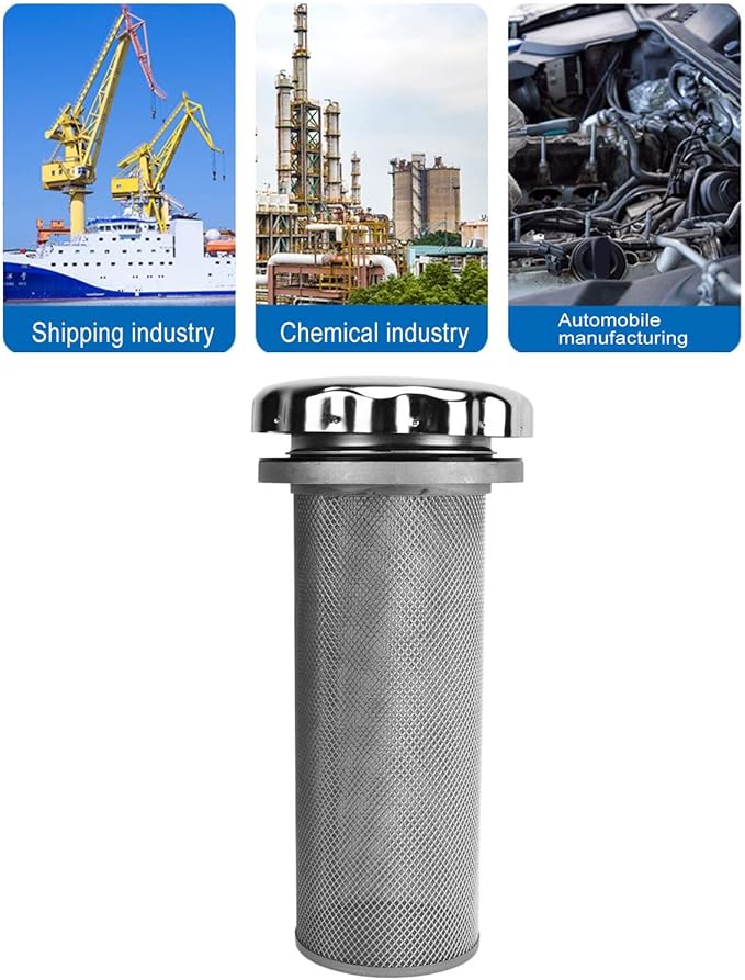 Hydraulic Air Filter EF8 120, Stainless Steel Oil Tank Air Cleaner, Precise Efficient Filtration with Detachable Design, Breather Filter for Chemical Automotive Mining Me
