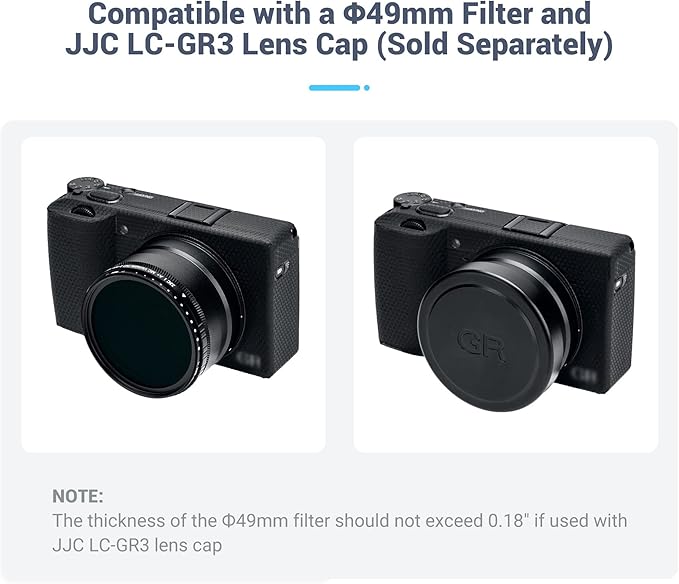 JJC AR-GR3X Lens Filter Adapter for Ricoh GR IIIx GR IIIx HDF GR3x GR3x HDF Digital Camera with GT-2 Tele Conversion Lens Replaces Ricoh GA-2 Lens Adapter, Compatible with 49mm Filter