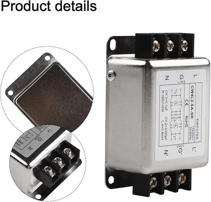 Single-Phase 2-Stage Power Supply Filter Anti-interference With Alloy Shell For CW4L2 Models Electrical And Electronic Equipment(6A)