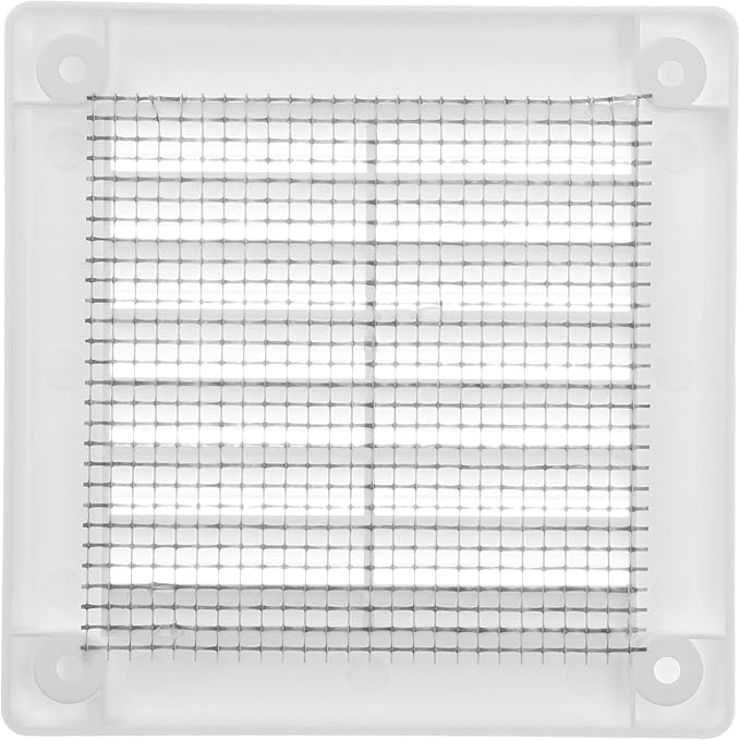 Vent Systems 4'' x 4'' Inch White Soffit Vent Cover - Pack of 100 - Flat Square Air Vent Louver - Grille Cover - Built-in Insect Screen - HVAC Vents for Bathroom, Home Office, Kitchen 4x4 Inch