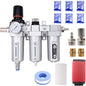 3/4" NPT Industrial Grade Auto Drain Air Dryer for Compressor, 3 Stage Compressor Air Drying System with Water Separator, 5-Micron& 0.01 Micron Filters, for Plasma Cutter and Paint Spray