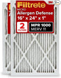 Filtrete 16x24x1 AC Furnace Air Filter, MERV 11, MPR 1000, Micro Allergen Defense, 3-Month Pleated 1-Inch Electrostatic Air Cleaning Filter, 2 Pack (Actual Size 15.813 x 23.813 x 0.656 in)
