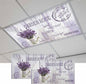 Fluorescent Light Covers for Ceiling Lights Lavender Flower Magnetic Light Filters 2 Pack 4x2 ft Watering Can Purple Old Postcard Wood Ceiling Lights Cover for Classroom Office School Drop Lamp Decor