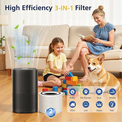 240 Filter Replacement Compatible with Puroair 240 Air Purifier, 3-in-1 Activated Carbon HP-14 Filters, 2 Pack,White