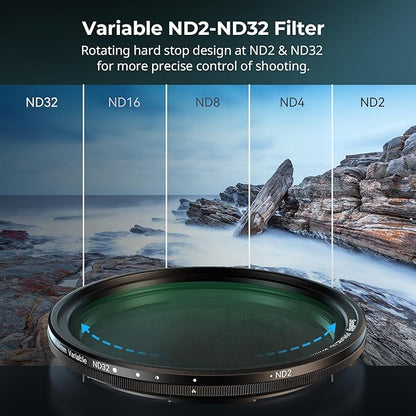 SmallRig 67mm Magnetic Variable ND Filter ND2-ND32 (1-5 Stops) + 67mm Threaded Filter Ring, No X Cross HD Optical Glass Waterproof Scratch Resistant Magnetic Adjustable Neutral Density Filter - 4581