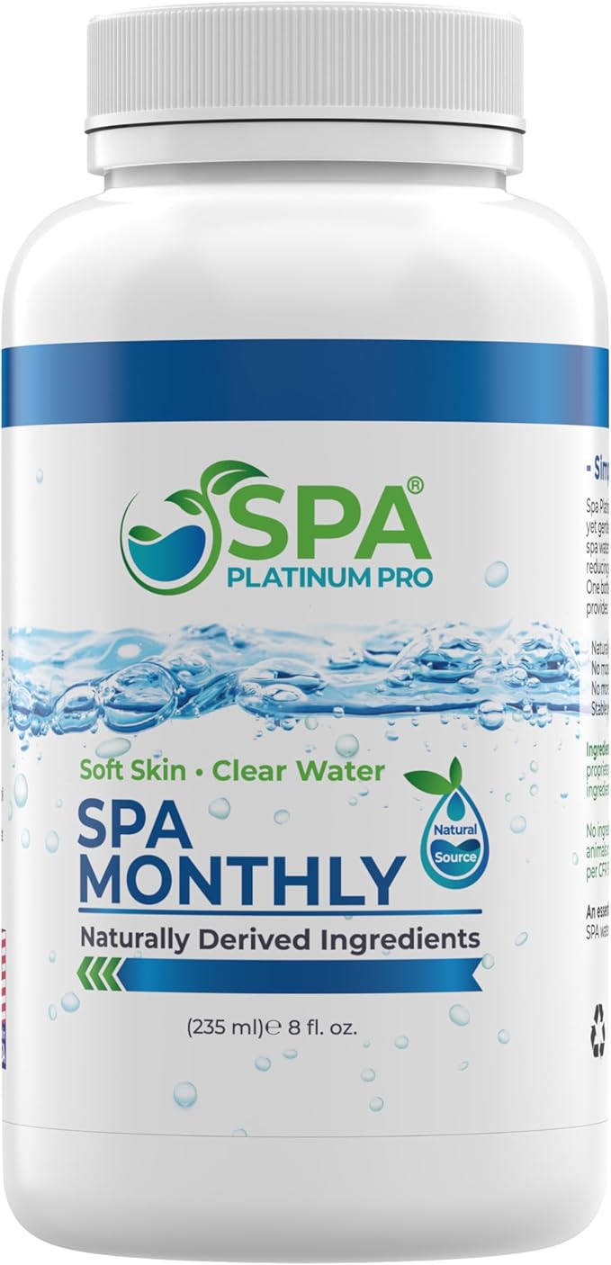 Spa Platinum Pro Natural Hot Tub Treatment – Fast Acting Cloudy Water Solution – Six Months Supply – Keep Spa Water Clear, Balanced & Fresh | Easy-to-Use Hot Tub Water Treatment – (8 oz x Pack of 6)