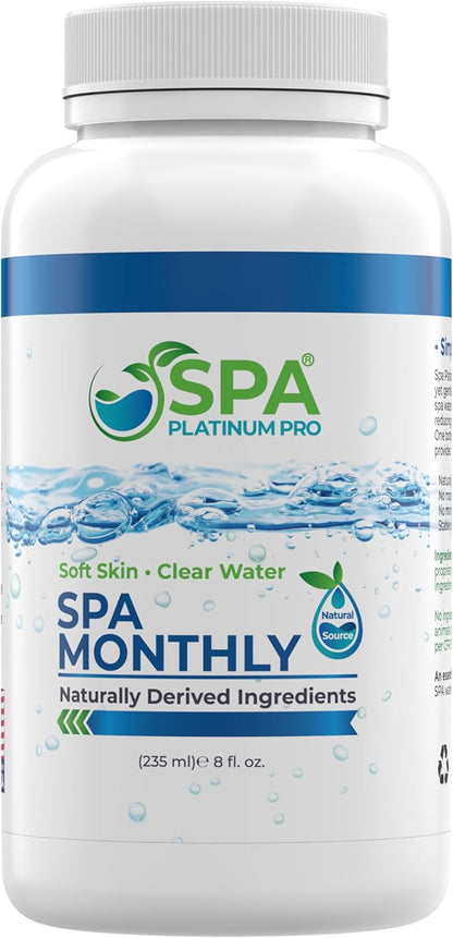 Spa Platinum Pro Natural Hot Tub Treatment – Fast Acting Cloudy Water Solution – Six Months Supply – Keep Spa Water Clear, Balanced & Fresh | Easy-to-Use Hot Tub Water Treatment – (8 oz x Pack of 6)