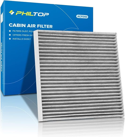 PHILTOP Cabin Air Filter, Compatible with CF12237 2012-2019 Versa 1.6L, 2014-2018 Versa Note, 2017-2021 NV200(After 10/01/2017), 2015-2019 Micra Premium Cabin Filter with Activated Carbon Filter