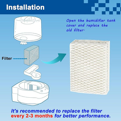 4 Pack WF813 Humidifier Filter Replacement, Upgraded Humidifier Wick Filter for ReliOn RCM-832 RCM-832N, for ProCare PCWF-813 PCCM-840, for Equate EQWF813 EQ 2119-UL Cool Mist Humidifier Filters
