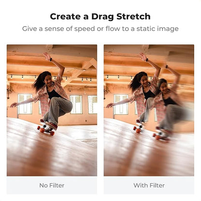 K&F CONCEPT 82mm Unilateral Blur Ghost Motion Filter Super Speed Effects for Camera Lens Clear Optical Glass with Cleaning Cloth