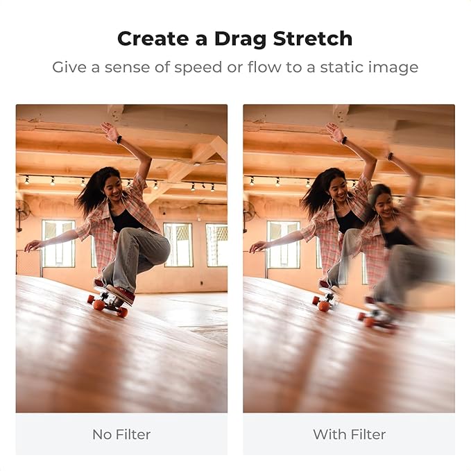 K&F CONCEPT 77mm Unilateral Blur Ghost Motion Filter Super Speed Effects for Camera Lens Clear Optical Glass with Cleaning Cloth