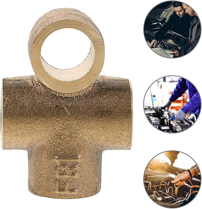 Veemoon Brass Tee Fitting M10x1 Thread Adapter Fuel Pipe Connector for Nylon Tube Fuel Line Repairs and Radiator Hose Barb Connection Suitable for Industrial and Marine Use