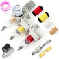1/4" NPT 3 Stage Air Drying System,Coalescing Filter, Particulate Filter and Air Regulator, Manual Drain for Air Tools and Spray Paint Gun