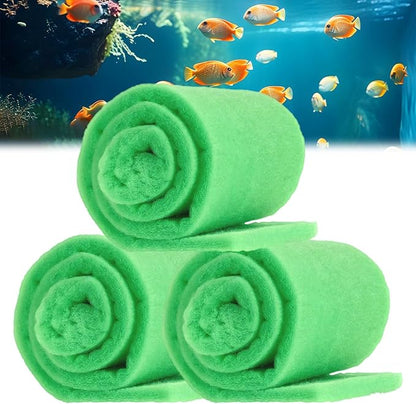 3PCS Aquarium Filter Floss - 12" x 78" (6.5ft per roll) - Total 19ft - 1" Thick Premium Polyester Filter Pad for Fish Tank - Mechanical Filtration, Crystal Clear Water, Fits Most Filters(19ft)