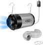 MELONFARM Air Filtration Kit 4", Built-in 14cm Fan Low Nois Carbon Filter with 12-Speed Controller, 8' Ducting, Cooling & Ventilation System for Grow Tents, Indoor Gardening, Hydroponics 4“x12.6"