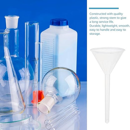 Veemoon 10pcs 75mm Plastic Triangle Filling Funnels Pp Scientific Laboratory Filter Funnels Set for Liquid Transfer and Chemical Experiments