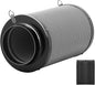 iPower 6 Inch Air Carbon Filter Odor Control with Australia Virgin Premium Charcoal and Reversible Flange for Inline Duct Fan/Grow Tent/Hydroponics, 6", Prefilter Included, Black